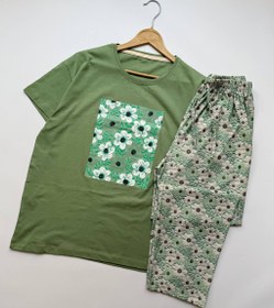 تصویر ست تیشرت شلوار گل 