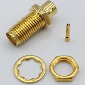 تصویر کانکتور SMA مادگی سرکابلی پنلی مهره ای مستقیم SUCOFORM141/RG402 