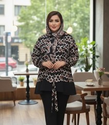 تصویر شومیز حریر مجلسی طرح هندسی 