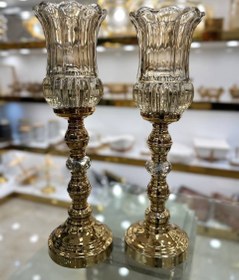 تصویر ست ساعت و شمعدان طلایی 9013 