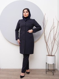 تصویر مانتو اداری مدل سه جیب یقه خشتی کد 1040 