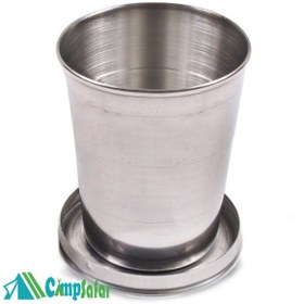 تصویر لیوان تاشو استیل بزرگ ا Large folding steel cup Large folding steel cup