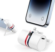 تصویر Mini Portable Charger for iPhone, 20W Fast Charging Power Bank with Foldable Stand, VIYISI Battery Pack Compatible with iPhone 14,13,13 Pro,12,12 Pro,11 Pro,XR,X,8,7,Airpods Pro (White) 