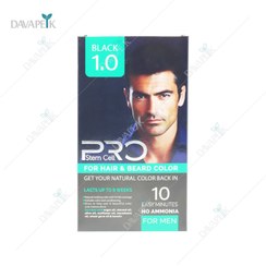 تصویر کیت رنگ مو شماره 1.0 مردانه مشکی پرو استم سل 100 میل لیتر pro stem cell