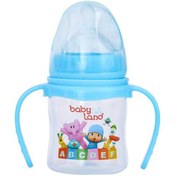 تصویر شیرخوری عریض ارتودنسی دسته دار 0 تا 6 ماه بیبی لند 150 میلی لیتر کد 408 Baby land Baby Orthodontic Bottle 0-6 Months 150ml 408Code