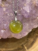 تصویر گردنبند سنگ چشم گربه سبز 