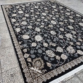تصویر فرش 500 شانه تراکم 1500 طرح هستی مشکی (ارسال رایگان) - 6 متری(2در3) 