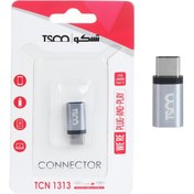 تصویر تبدیل OTG تسکو micro usb به Type-C اورجینال برند TSCO مدل TCN 1313 تیتانیوم کد 36803 