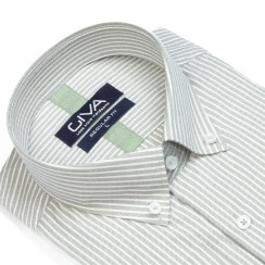 تصویر پیراهن مردانه راه راه یقه دکمه دار 4432 