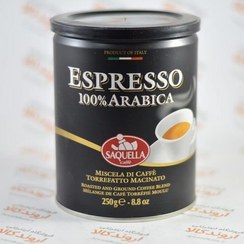 تصویر قهوه اسپرسو مشکی ساکوئلا ایتالیا 250 گرم 100 italy Saquell espresso coffee arabica