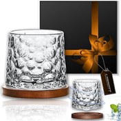 تصویر لیوان چرخشی دلی ست ۶ عددی طرح حبابی 