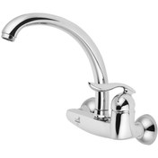 تصویر شیر آشپزخانه اسناپل مدل دیواری صدفی - مشکی کروم Snapple wall-mounted sink tap