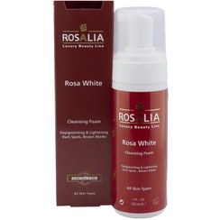 تصویر فوم پاک کننده و روشن کننده پوست رزالیا مدل Rosa White Rosa White skin cleansing and brightening foam