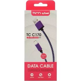 تصویر کابل شارژ و دیتای 1 متر، تایپ سی،تسکو tc c170 