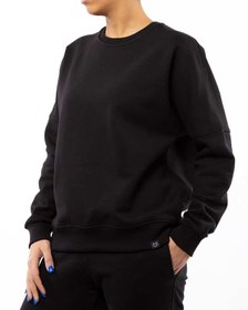 تصویر سویشرت زنانه ورزشی جلو بسته مشکی مل اند موژ Mel & Moj کد W08056-001 
