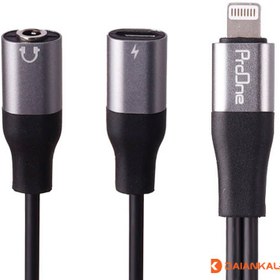 تصویر کابل تبدیل لایتنینگ به AUX / USB-C پرووان مدل PCA46 طول 0.15 متر ProOne PCA46 AUX / USB-C to Lightning Cable 0.15M