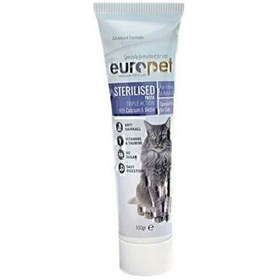 تصویر خمیر مالت گربه عقیم شده یوروپت Europet Cat Sterilised Paste وزن 100 گرم 