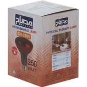 تصویر لامپ مادون قرمز ۲۵۰ وات مصباح مدل R125-IR-250W-E27-RED پایه E270 