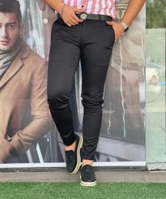 تصویر شلوار پارچه ای فاستونی مشکی فول کش اسپرت درجه یک First-class sports full cash faston fabric pants