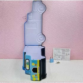 تصویر قلک فلزی طرح ماشین حمل پول قفل و کلیددار - صورتی 