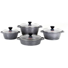 تصویر سرویس قابلمه ۸ پارچه گرانیت کاندید مدل ورونا Candid Granite 8 Pcs Pot Service Verona Model