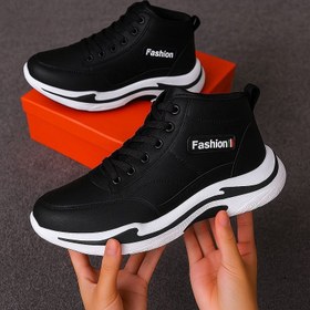 تصویر کفش ساقدار مردانه مشکی مدل EMTO 