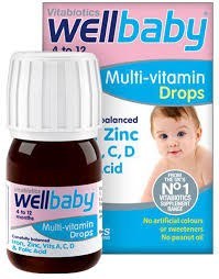 تصویر قطره مولتی ویتامین 30میل +4ماه ول بیبی Wellbaby Wellbaby