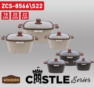 تصویر سرویس قابلمه گرانیتی زیو ۶ پارچه مدل ZCS-8566 