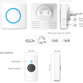 تصویر زنگ درب بیسیم برند کرونی | Crony RL-3882 Wireless Remote Control Doorbell 