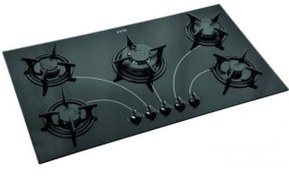 تصویر اجاق گاز شیشه ای اخوان مدل Z4 مشکی Akhavan Z4 Glass Gas Stove Black