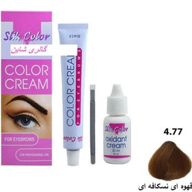 تصویر کیت رنگ ابرو سلیک کالر SILK COLOR همراه با اکسیدان حجم 25 میل 