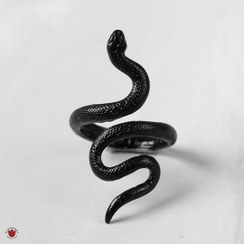 تصویر انگشتر مار مشکی فلزی Snake 