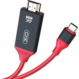 تصویر . کابل HDMI به TYPEC اورجینال برند ایکس_او XOGB005 - مشکی_قرمز XO-GB005 Type-C Cable To HDMI 4K 2M