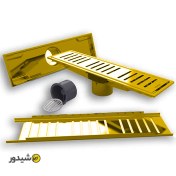 تصویر کفشور خطی مشبک 60 سانت تمام استیل شیدور قالبی طلایی 