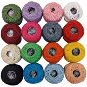 تصویر نخ عمامه 16 عددی| نخ گلدوزی رنگبندی 16 pieces of turban thread