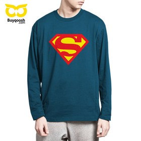 تصویر پیراهن آستین بلند آبی نفتی superman 