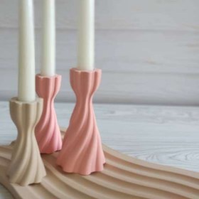 تصویر ست رومیزی ترکیبی سفیدصورتی