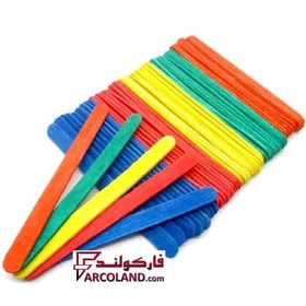 تصویر چوب بستنی رنگی باریک بسته ۵۰ عددی 