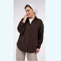 تصویر شومیز سیلک رویال جین رنگ قهوه ای سوخته کد ۲۰۰۰۵1 