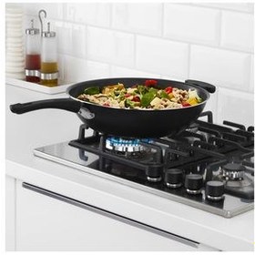 تصویر ماهی تابه ووک ایکیا مدل TOLERANT خط و خش دار iKEA TOLERANT WOK FRYING PAN