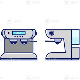 تصویر دانلود وکتور قهوه ساز به سبک کارتونی آیکون تصویر برداری 
