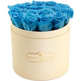 تصویر Blue Eternal Roses in a Peach Box | کد: ZNB-1IXD 