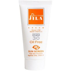 تصویر کرم ضد آفتاب دکتر ژیلا فاقد چربی بی رنگ 30 گرمی SPF30 Doctor jila sunscreen oil free SPF30 cream 30 gr