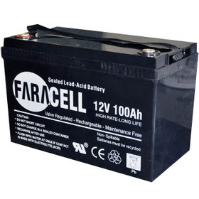 تصویر باتری 12 ولت 100 آمپر ساعت فاراسل مدل Faracell 12V100Ah Faracell 12 volt 100 Ah battery