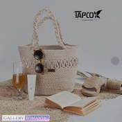 تصویر سبد پیک نیک بافت تاپکو مدل رویا کدr60 طوسی-کرم قهوه ای 