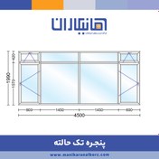 تصویر پنجره دوجداره تک حالته با شیشه ساده 