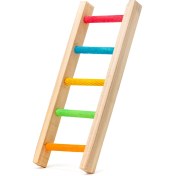 تصویر نردبان چوبی اسباب بازی پرندگان 5 پله رنگی 