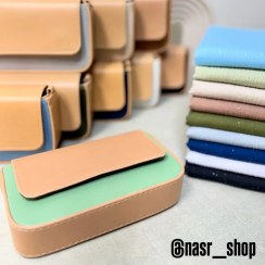 تصویر ست کیف و شال صدفی با کیف دورنگ 