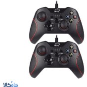 تصویر دسته بازی با سیم دوبل شوکدار تسکو TSCO GAMING PAD TG 120 X2 
