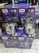 تصویر زودپز دوقلو یونیک 5 و 7 لیتری استیل UNIQUI